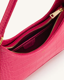 Ruby Shoulder Bag - Magenta Croc