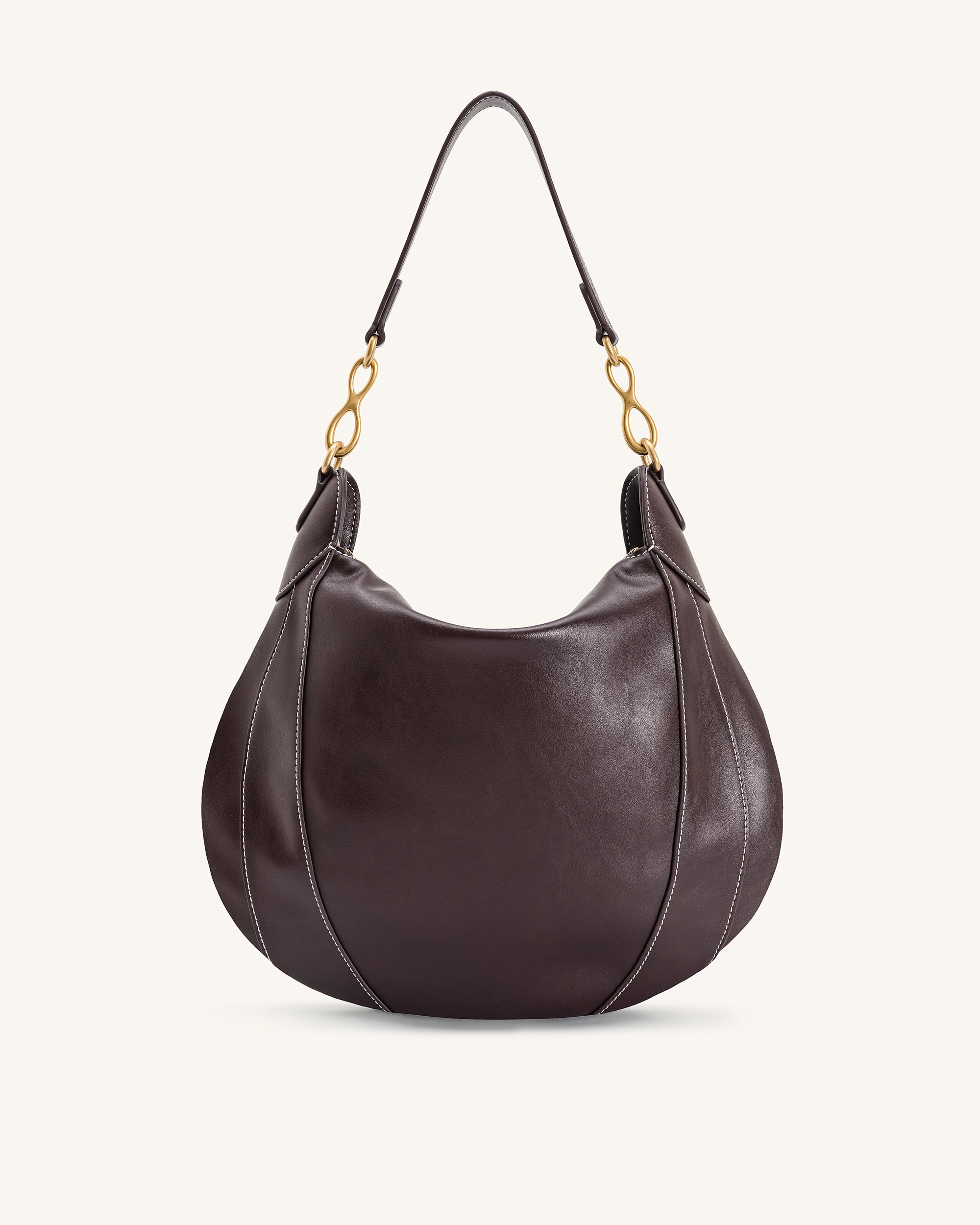 Daria Metal Pendant Embellished Shoulder Bag - Dark Brown