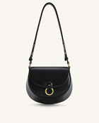 Diana Ring Flap Saddle Bag - Black