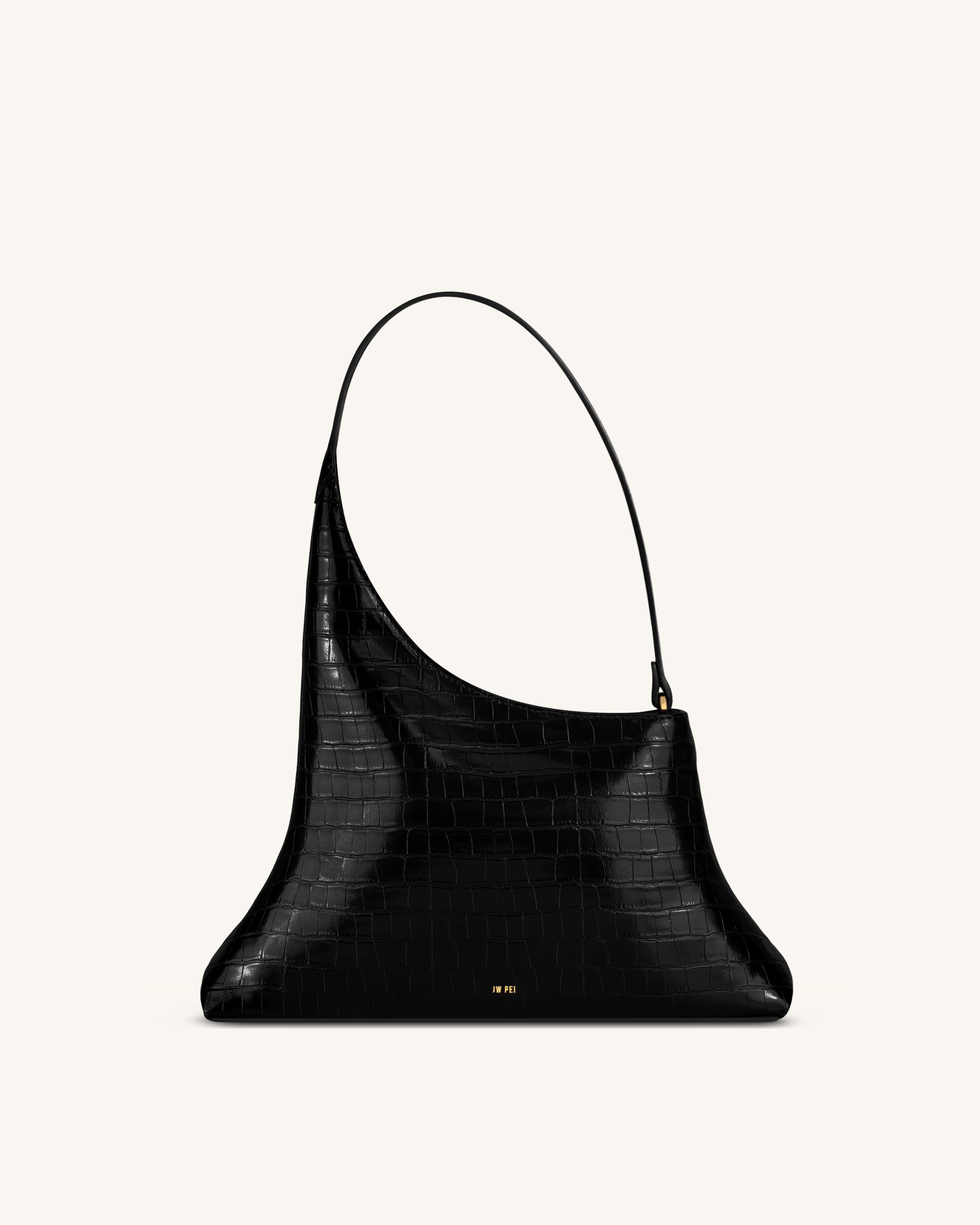 Lyra Shoulder Bag - Black Croc