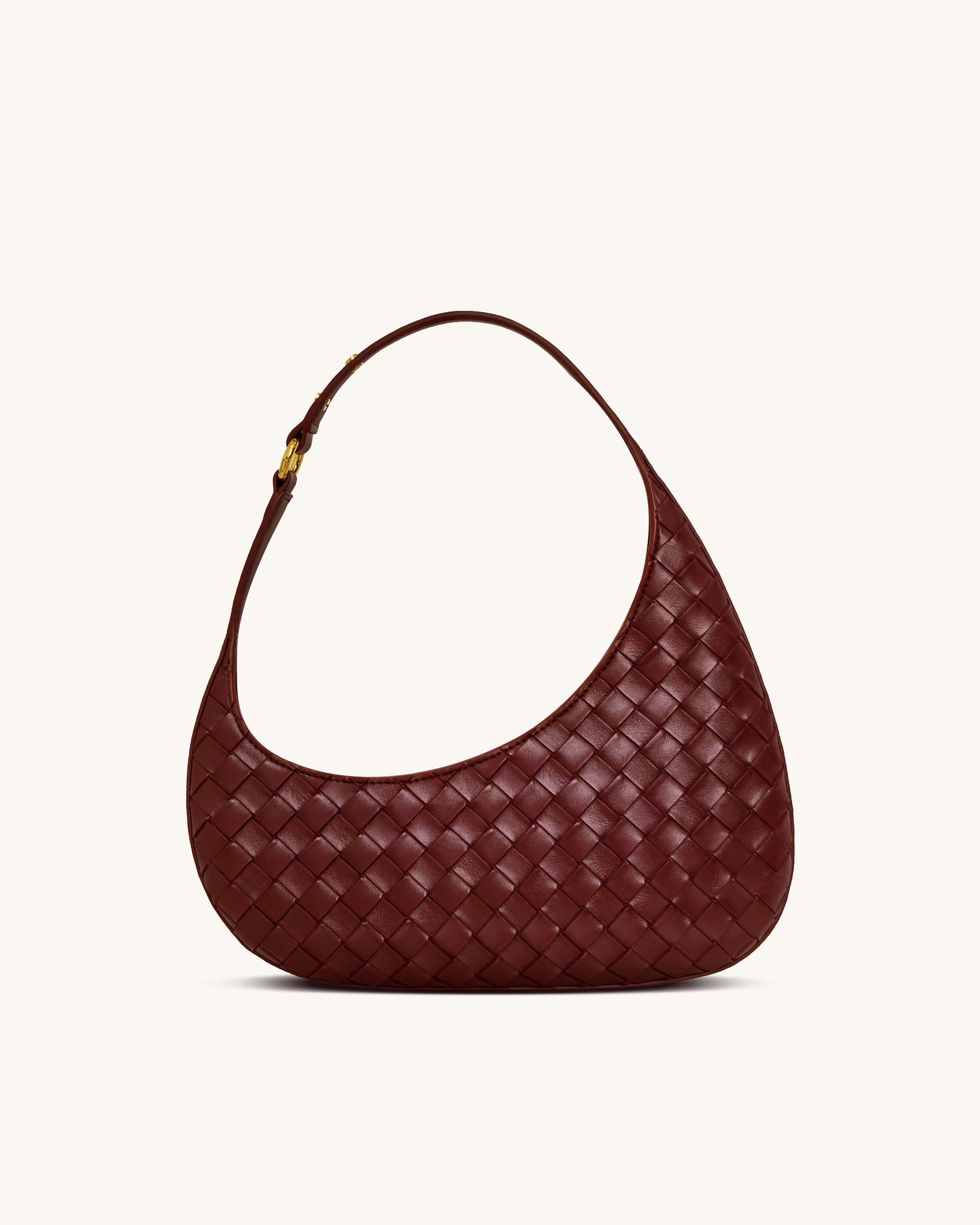 Harlee Weave Texture Shoulder Bag - Burgundy