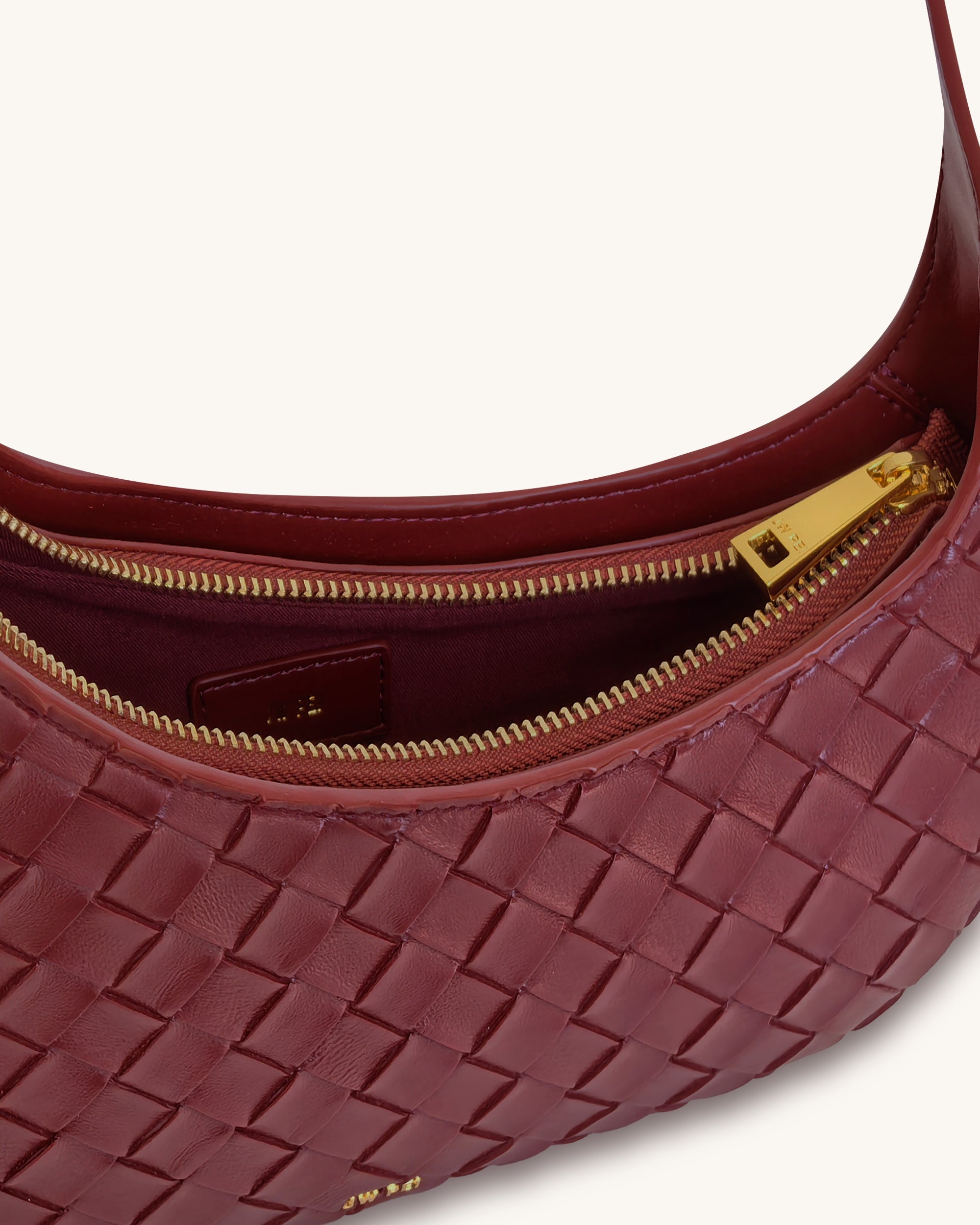 Harlee Weave Texture Shoulder Bag - Burgundy