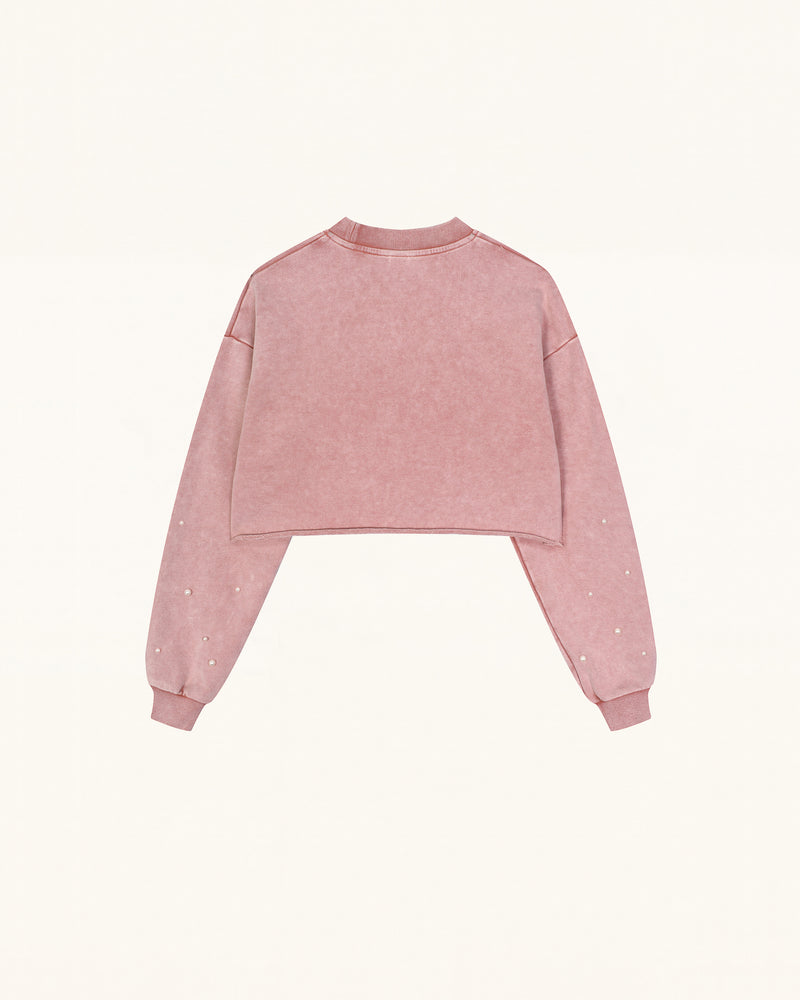 Sparkle Fireworks Cropped Sweatshirt - Bubblegum Pink