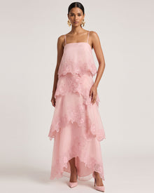 Orchid Embroidered Layered Maxi Dress - Blush Powder