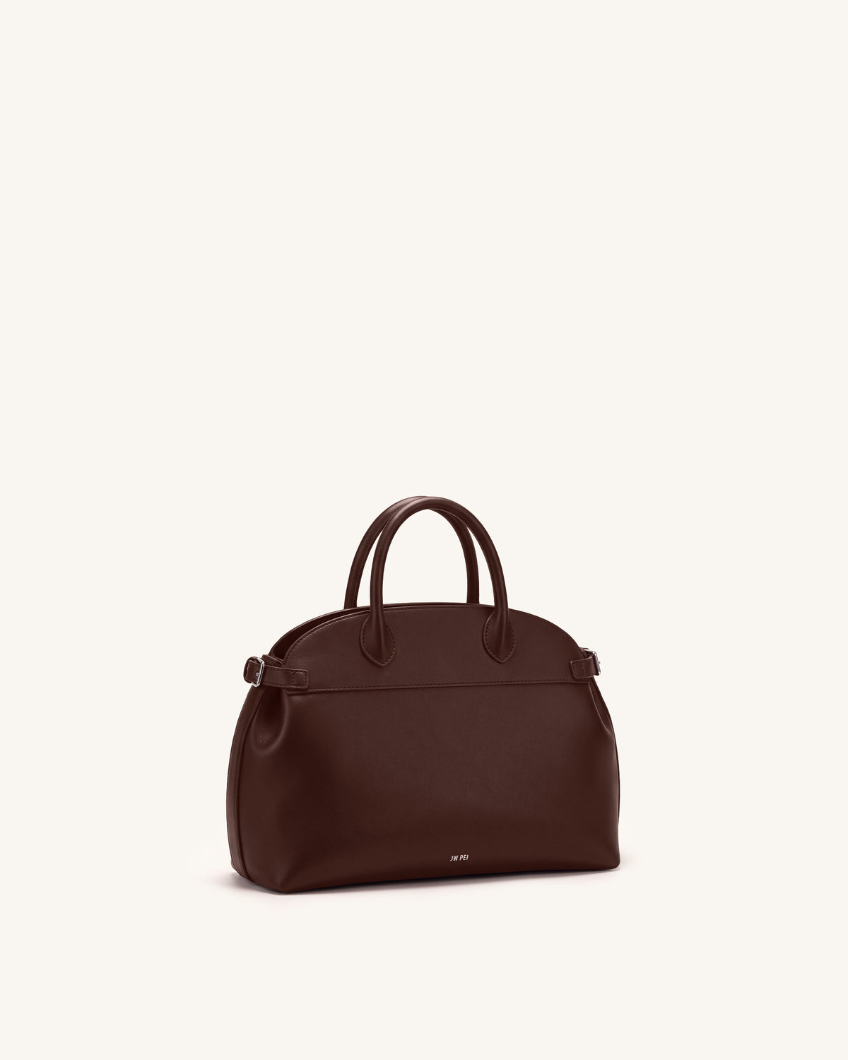 Arden Curved Top Handle Bag - Dark Brown