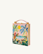 Taya Tropical Parrot Pattern Book Shape Clutch Bag - Pink