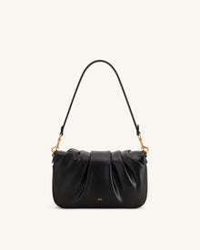 Sofia Ruched Shoulder Bag - Black