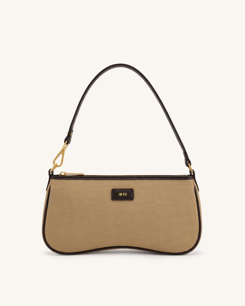 Eva Shoulder Handbag - Brown Canvas