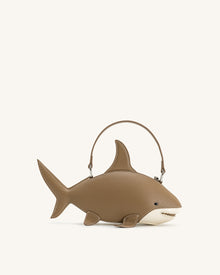 Nerys Shark Look Top Handle Bag - Light Brown