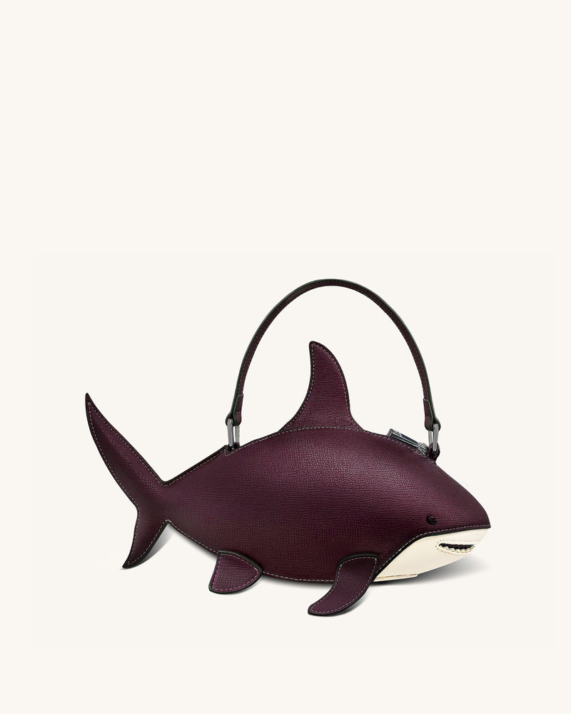 Nerys Shark Look Top Handle Bag - Burgundy