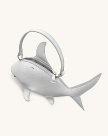 Nerys Shark Look Top Handle Bag - Silver