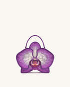 Flora Orchid Shaped Top Hand Bag - Purple