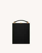 Taya Orchid Motif  Book Shape Clutch Bag - Black