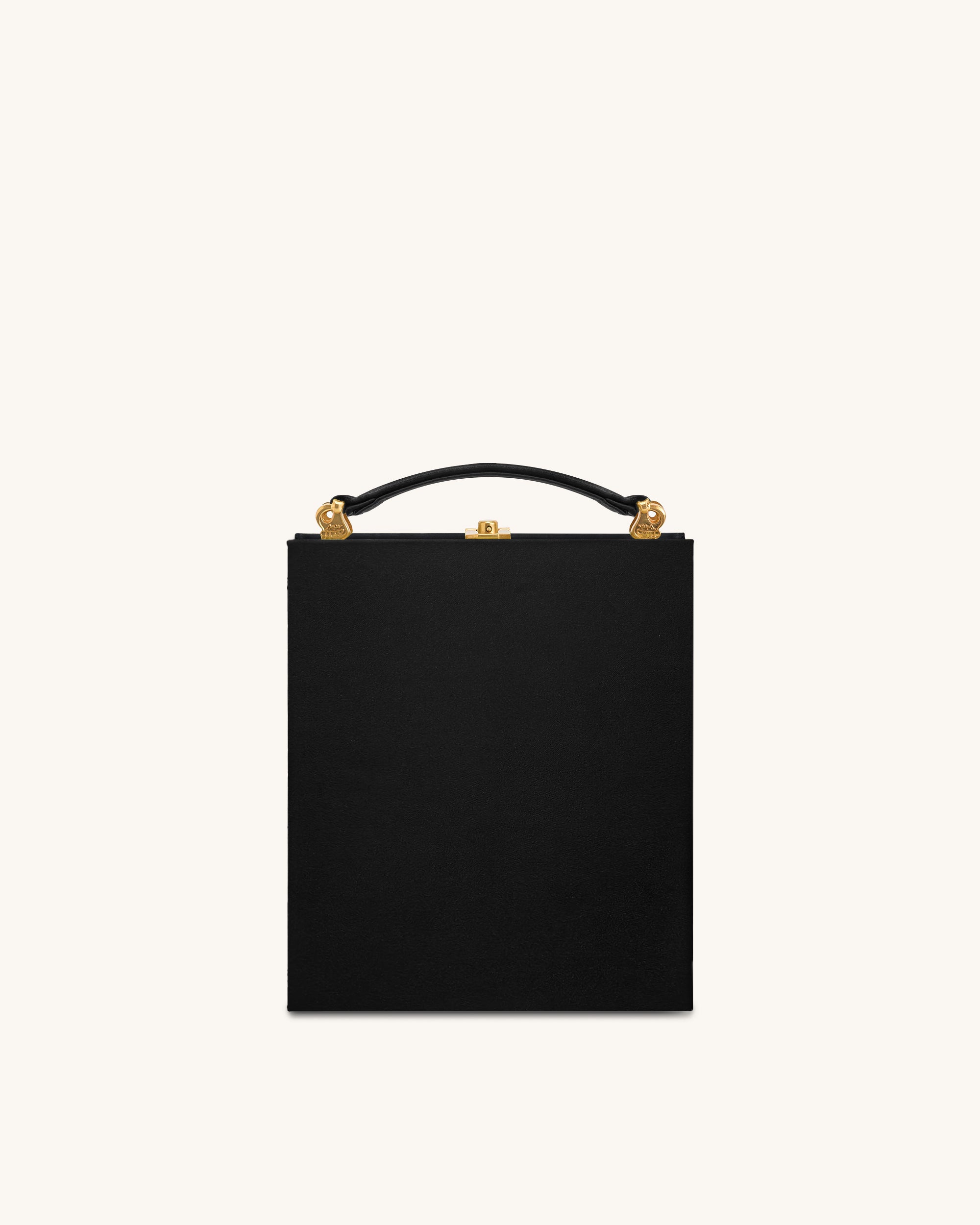 Taya Orchid Motif  Book Shape Clutch Bag - Black