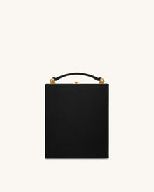 Taya Orchid Motif  Book Shape Clutch Bag - Black