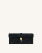Zaria Woven Clutch - Black