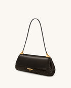 Eloise Woven Shoulder Bag - Dark Brown