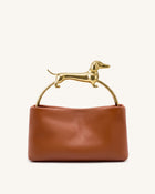 Maeve Dachshund Handle Bag - Cognac