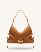 Sienna Faux Suede Hobo Bag - Brown