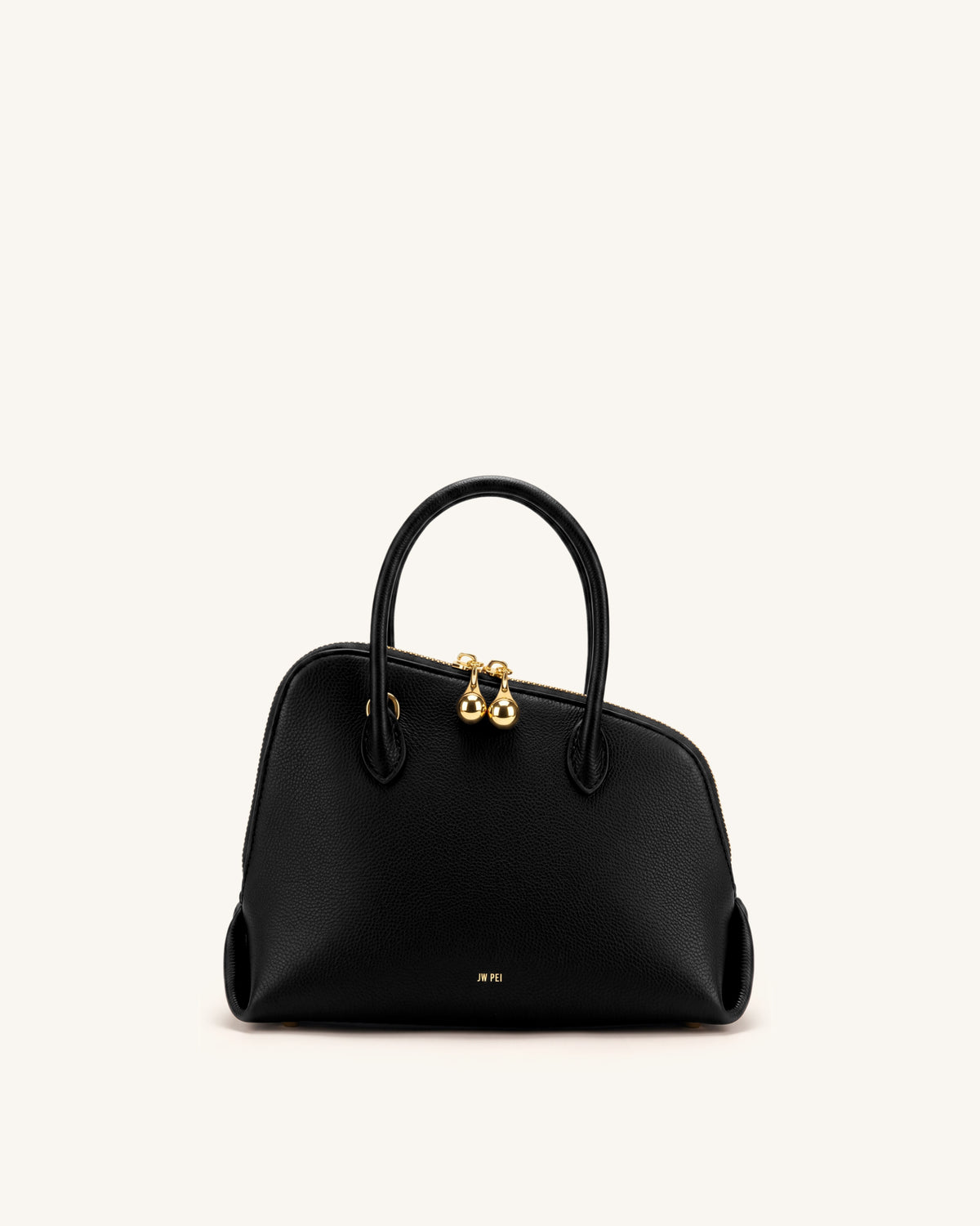 Nerina Pebbled Dome Top Handle Bag - Black