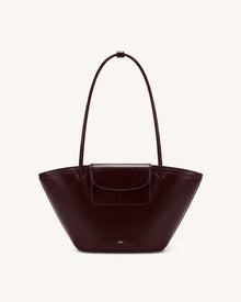 Corinne Pocket Tote Bag - Deep Burgundy