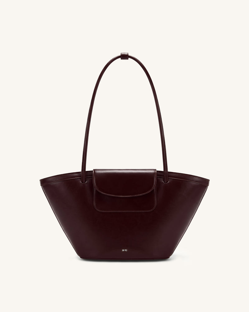 Corinne Pocket Tote Bag - Deep Burgundy