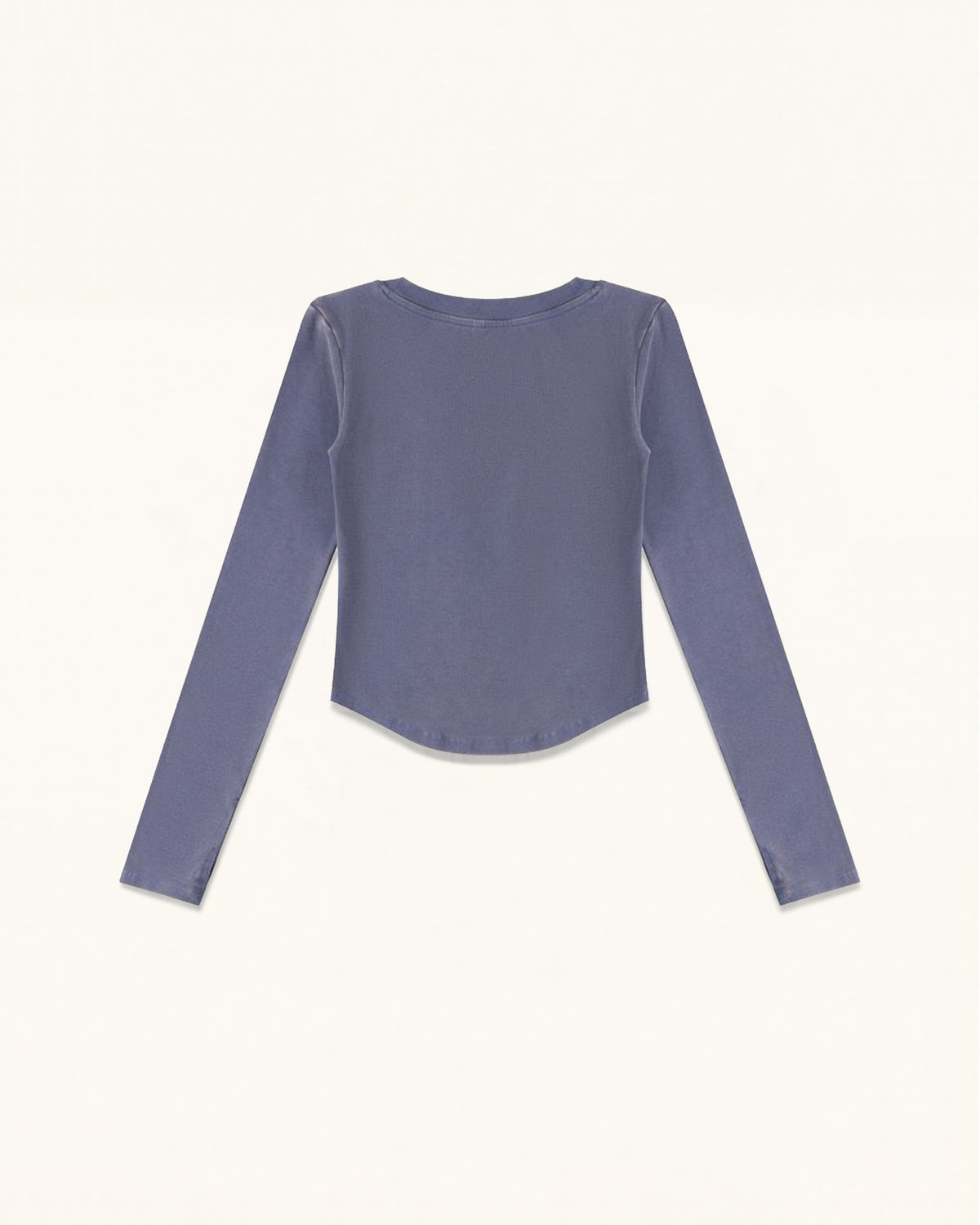 Dachshund Scoop Neck Curved Cropped Tee - Smokey Slate