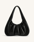 Ashley Ruched Shoulder Bag - Black