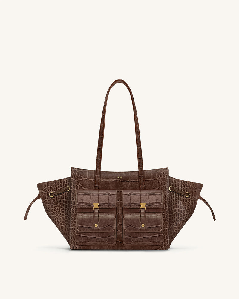 Linda Tote Bag - Brown Croc