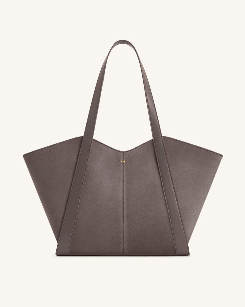 Kiana Large Capacity Faux Suede Tote Bag - Taupe