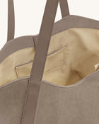 Kiana Large Capacity Faux Suede Tote Bag - Taupe