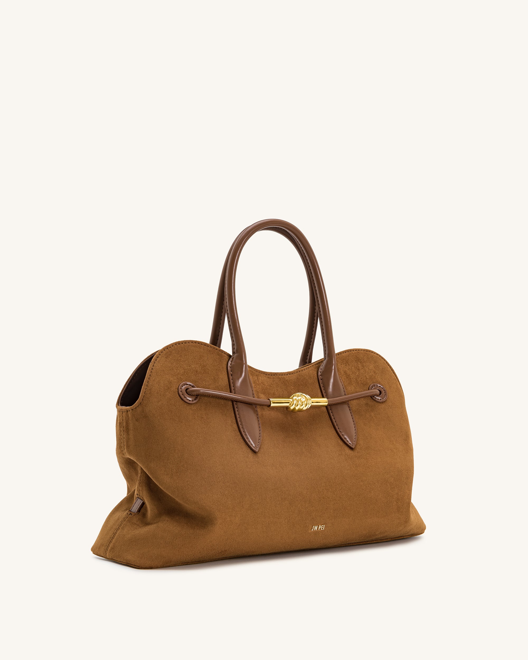 Adele Metal Rope Knot Tote Bag - Caramel Brown