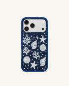 Ocean Shell Artificial Crystal Phone Case - Blue