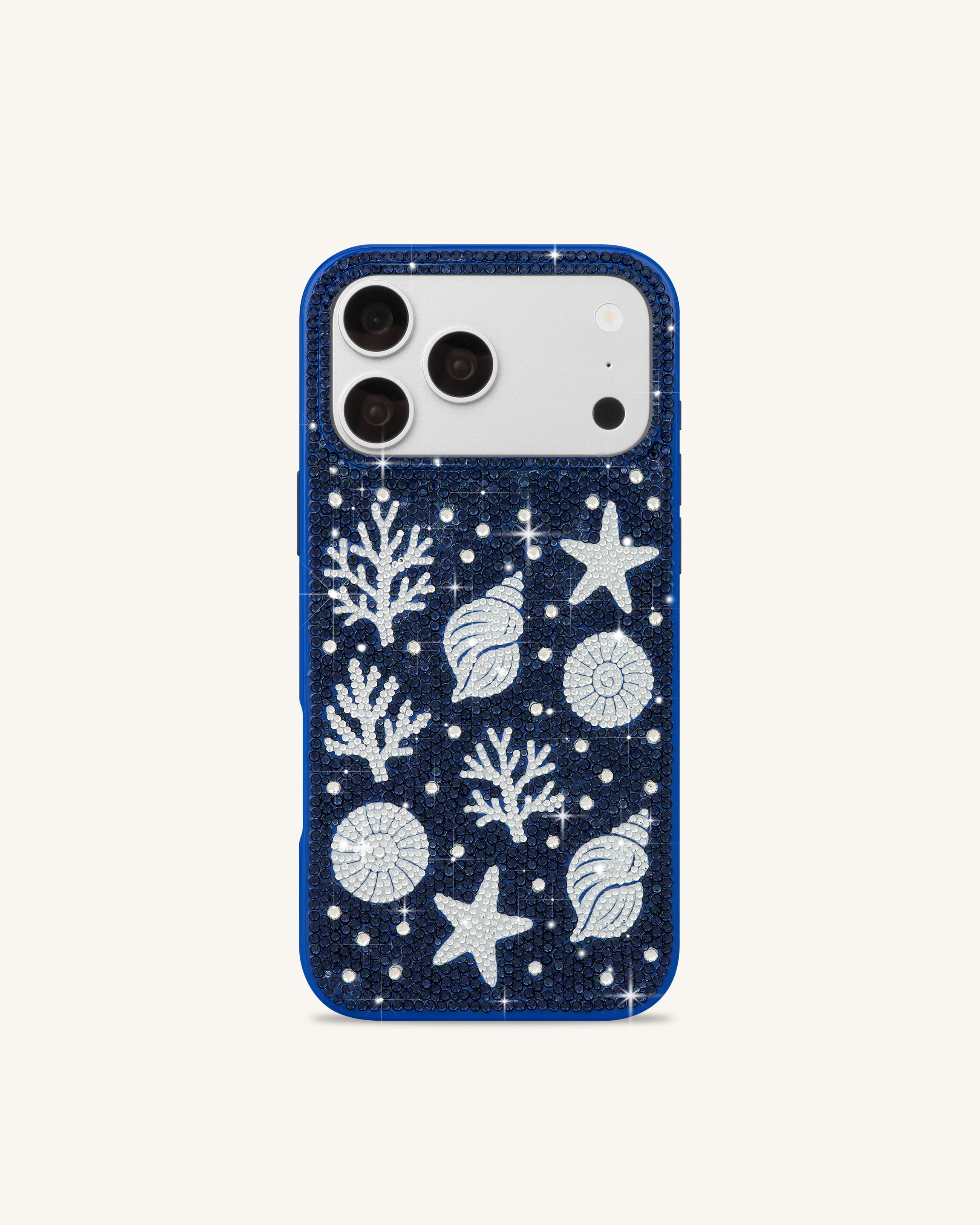 Ocean Shell Artificial Crystal Phone Case - Blue