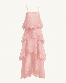 Orchid Embroidered Layered Maxi Dress - Blush Powder