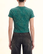 Crinkle Wash Cropped Tee - Emerald