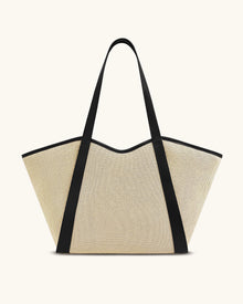 Kiana Large Capacity Tote Bag - Black Canvas