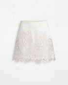 Orchid Embroidered Hem Mini Skirt - White