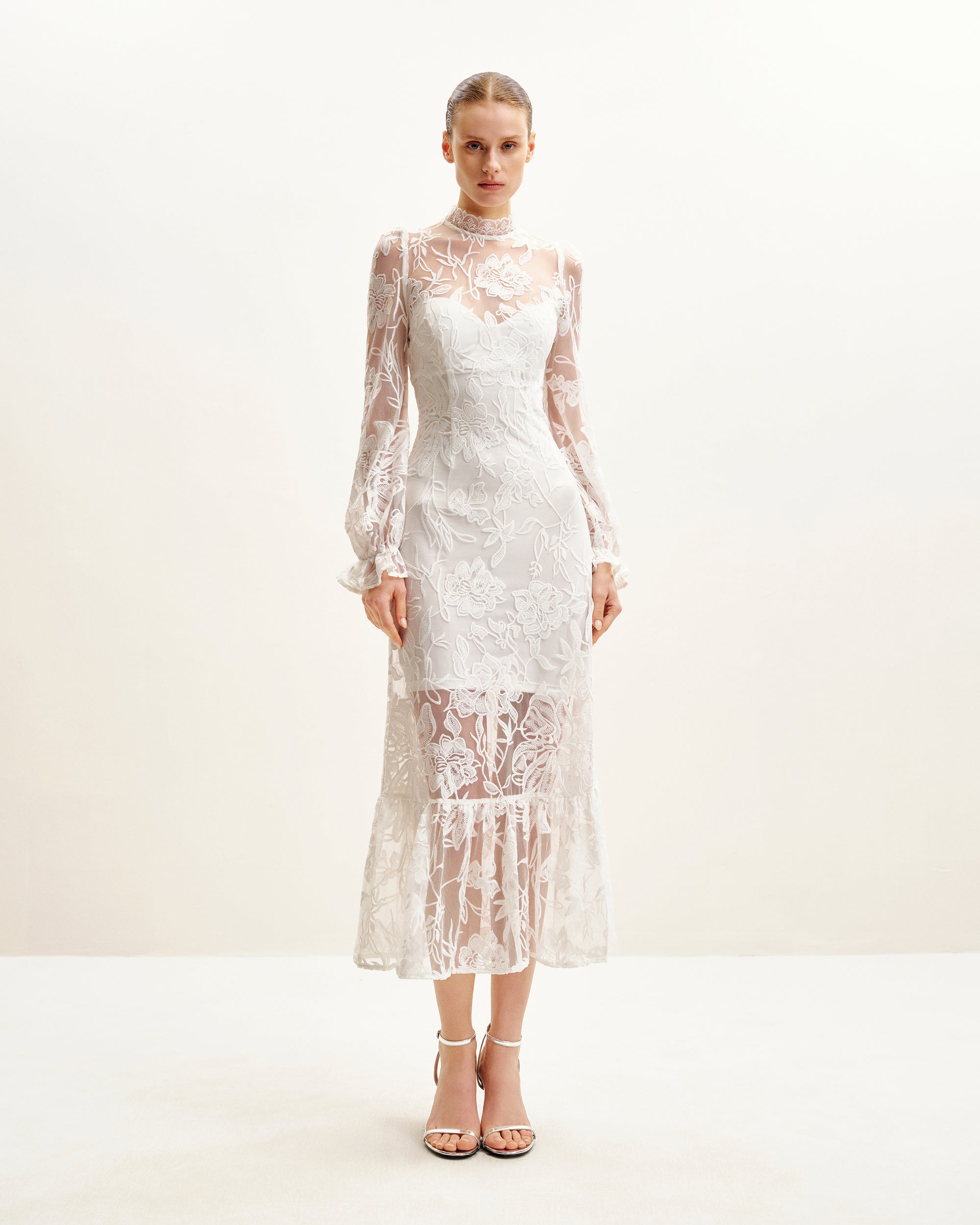 Elegant Lace Midi Dress - White | JW PEI Elegant Lace Midi Dress - White | JW PEI