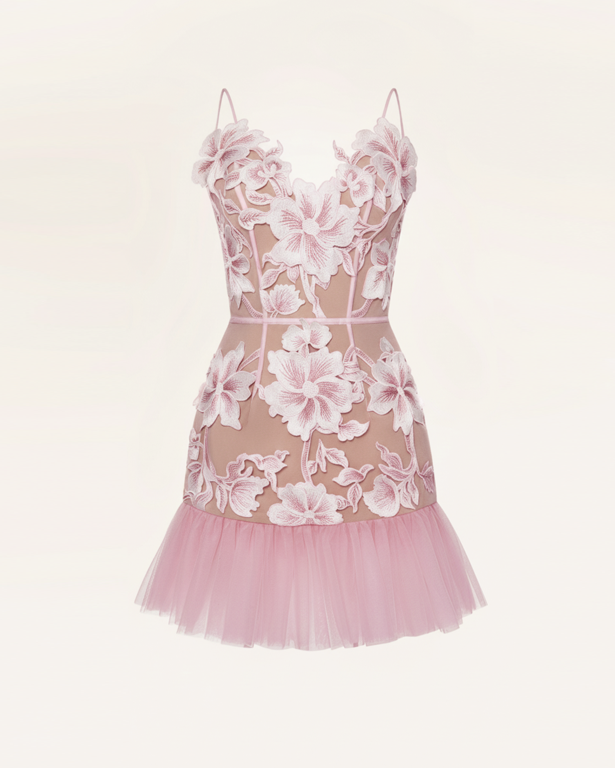 Floral Sling Mini Dress - Pink