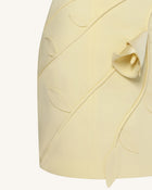 3D Floral Appliqué Strapless Mini Dress - Yellow