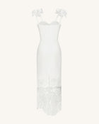 Orchid Embroidered Corset Dress - White
