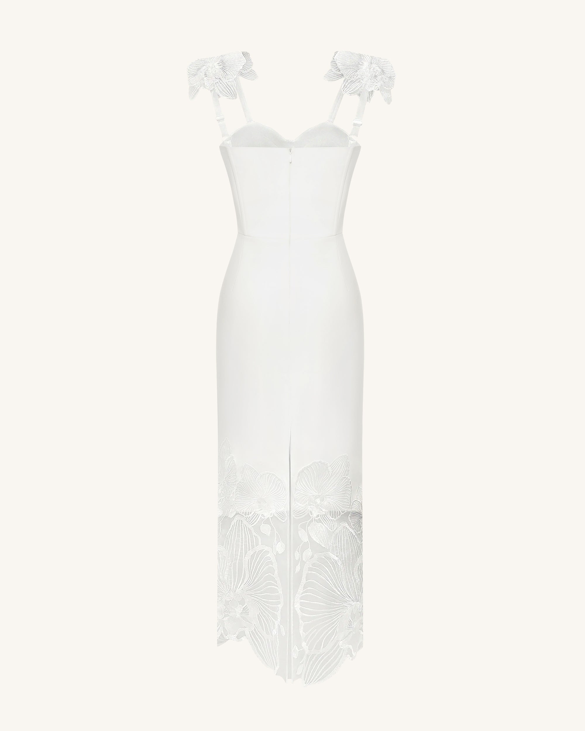 Orchid Embroidered Corset Dress - White