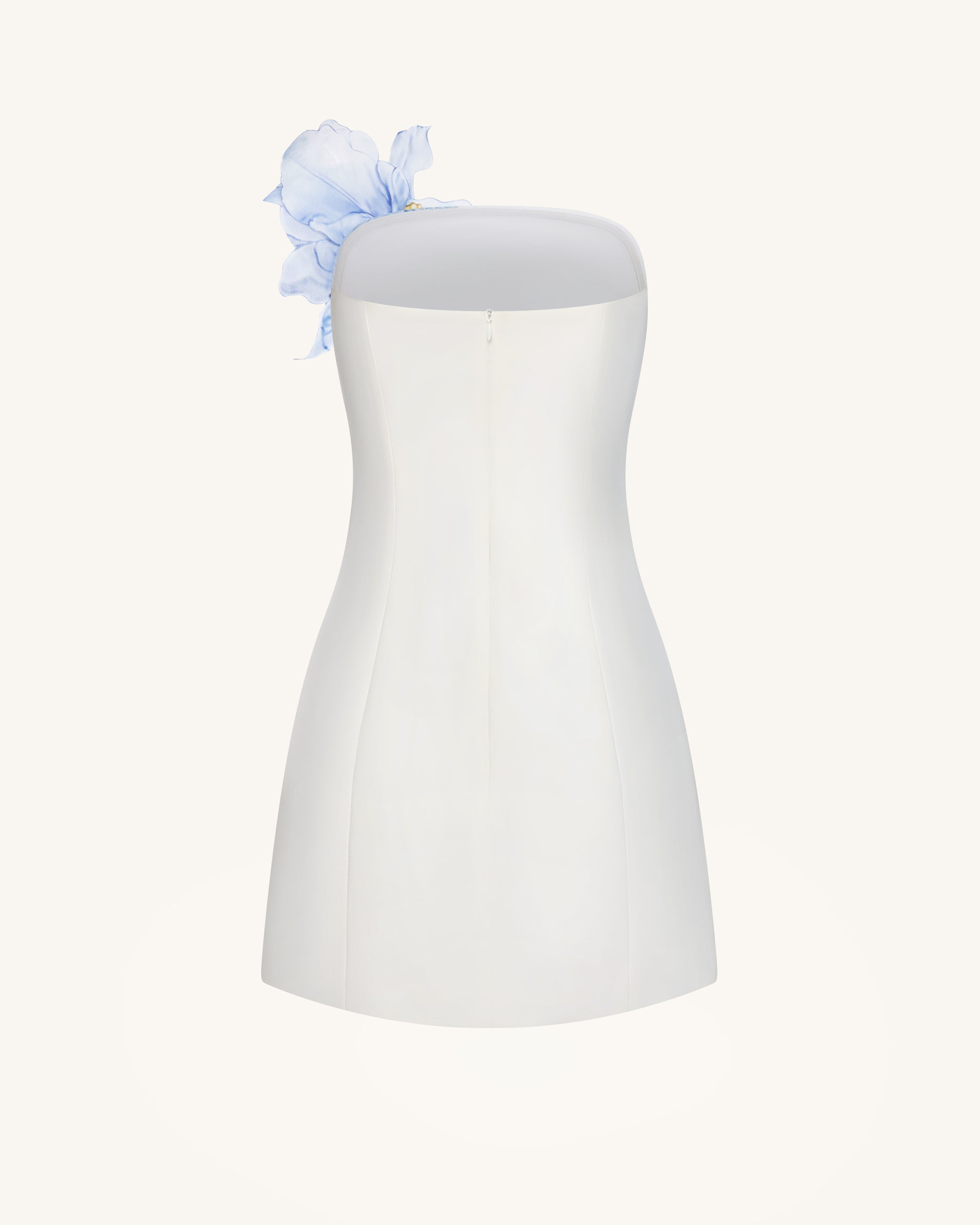 Floral Printed Mini Dress - White