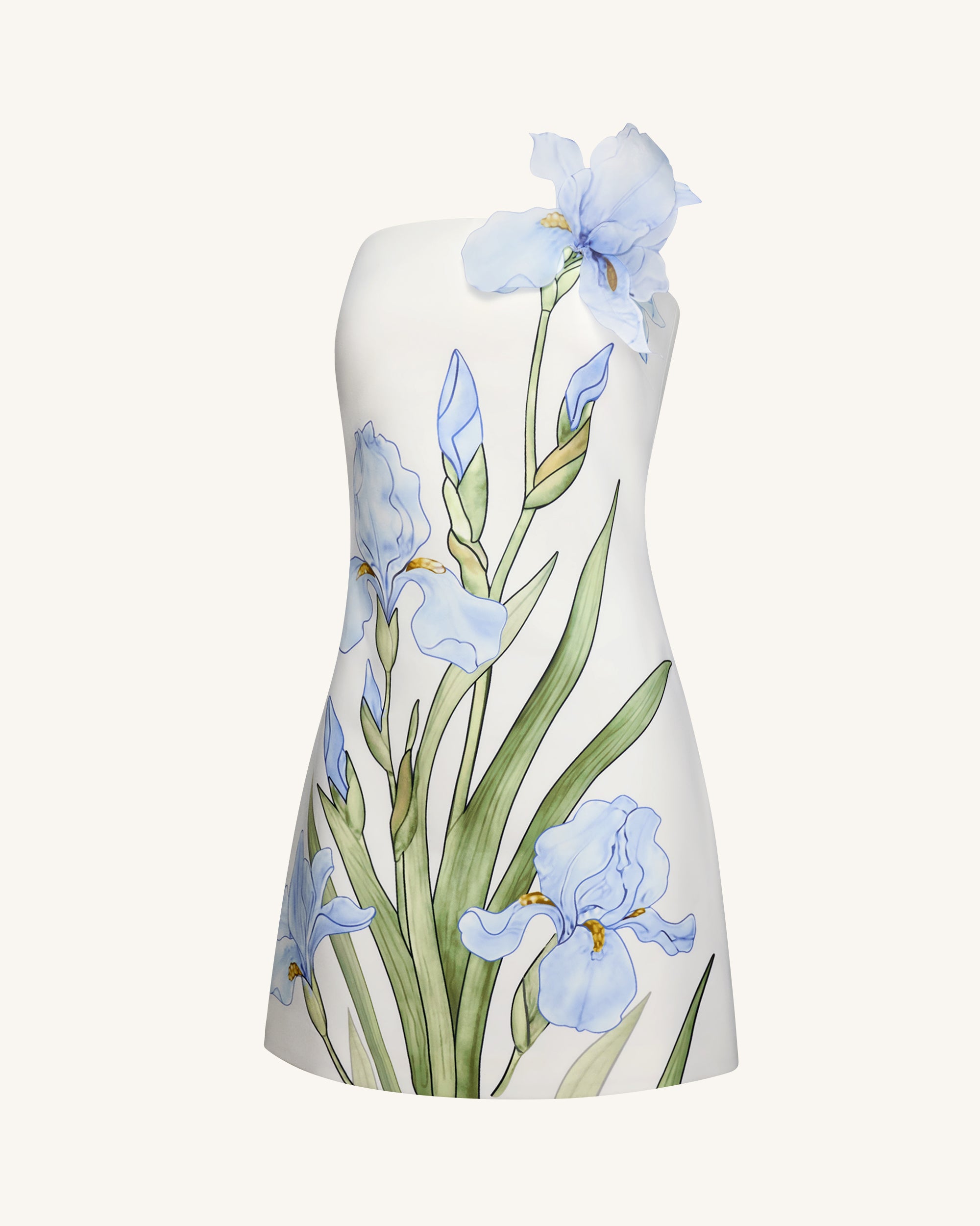 Floral Printed Mini Dress - White