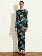 Zoe Vibrant Floral Long Sleeve Gown - Multicolor