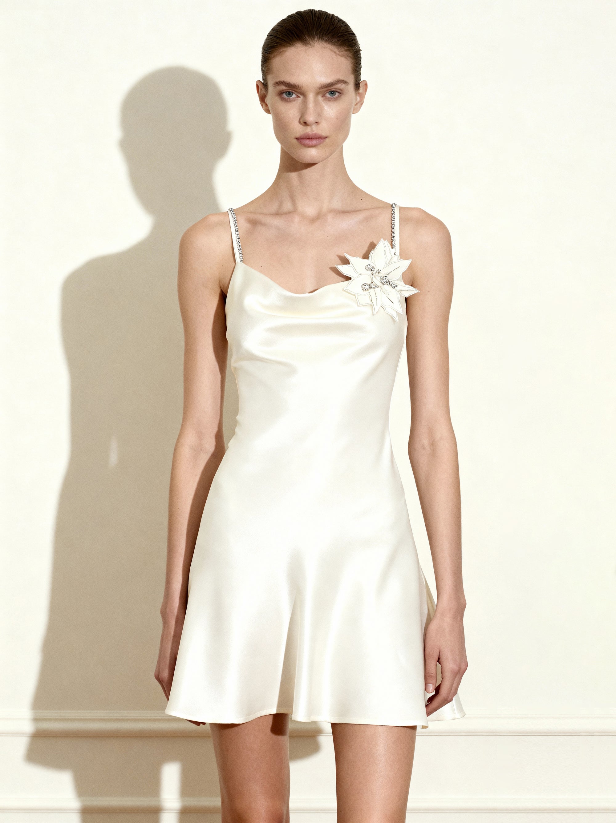 Crystal Flora Slip - White