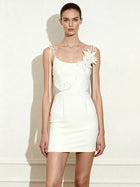 Floral Vine Tie Dress - White