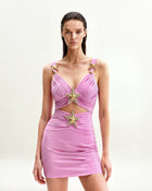 Mini Dress with Star Details - Pink