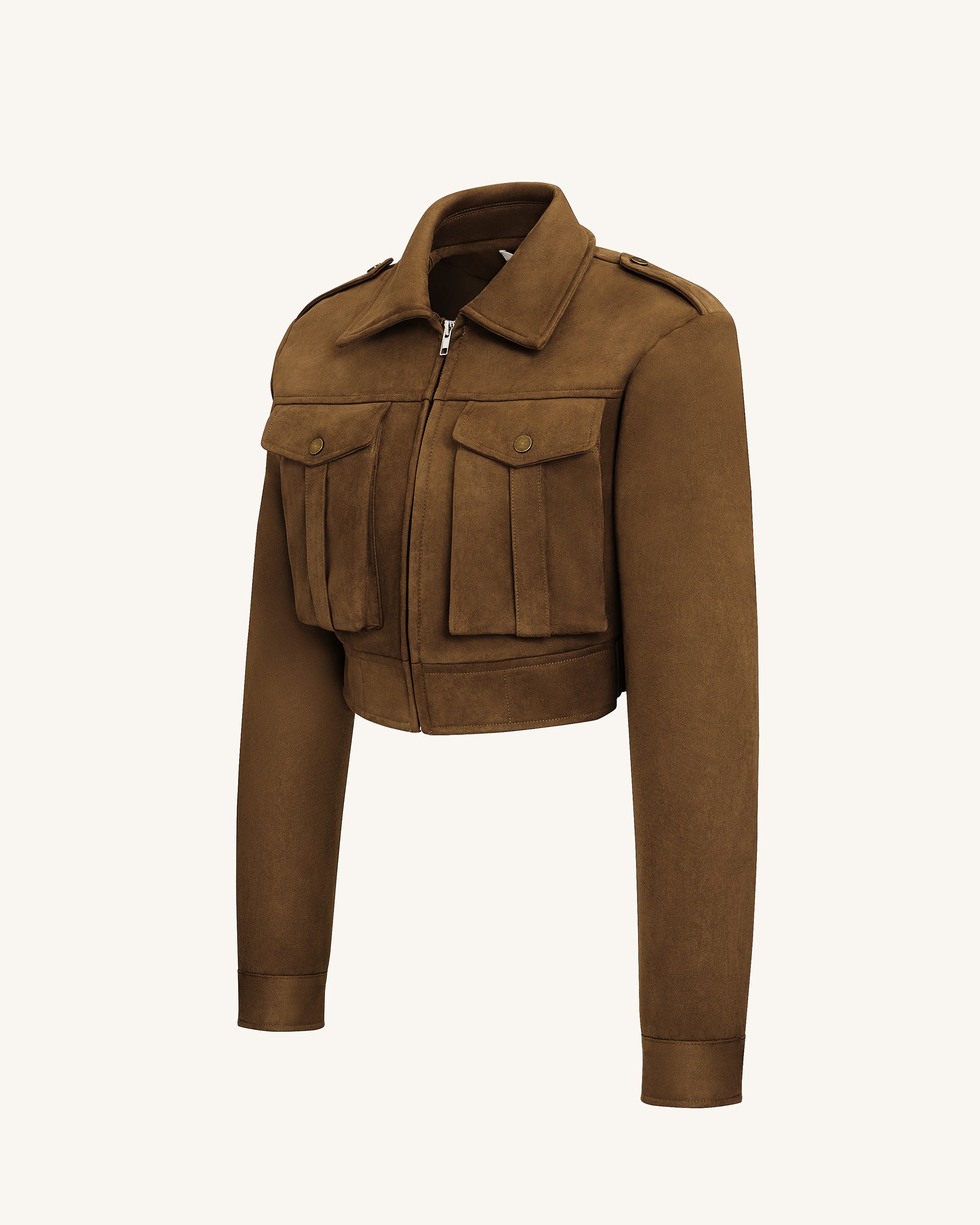 Adeline Faux Suede Jacket - Brown | JW PEI